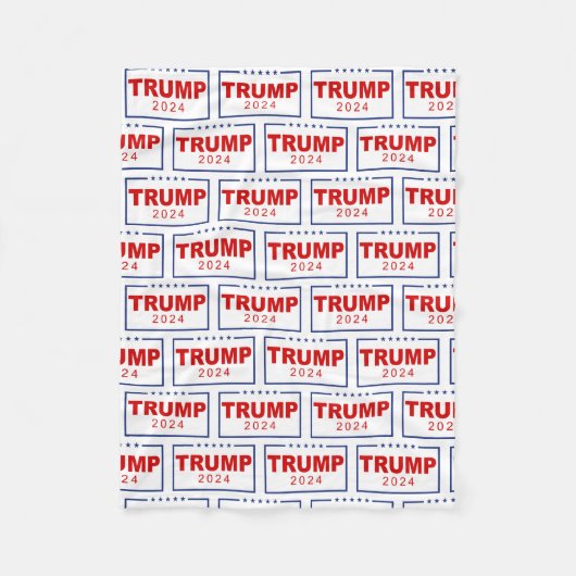 Trump 2024 Classic Rectangle-Logo Fleecedecke (Vorderseite)