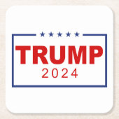 Trump 2024 Classic Rectangle-Logo Rechteckiger Pappuntersetzer (Vorderseite)