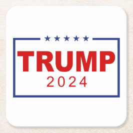 Trump 2024 Classic Rectangle-Logo Rechteckiger Pappuntersetzer