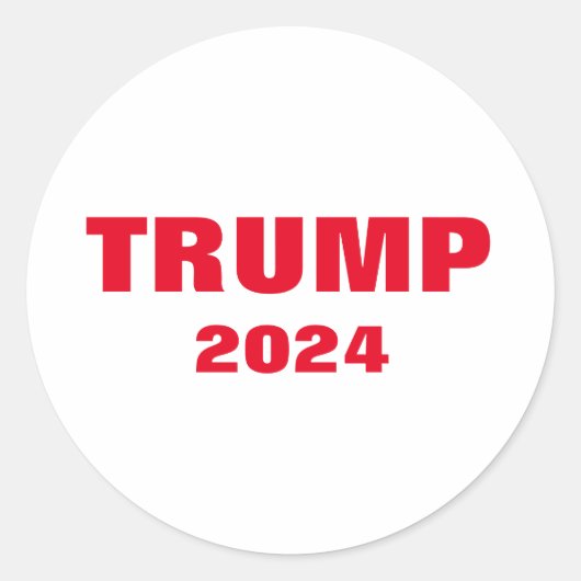 Trump 2024 Colorful Red White Bold Trendy Cool Runder Aufkleber (Vorderseite)