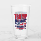 Trump 2024 Das große amerikanische Comeback Glas (Vorderseite)