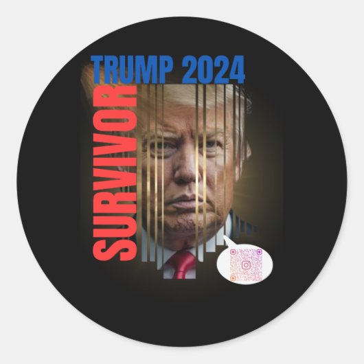 Trump 2024 Der Überlebende Runder Aufkleber (Vorderseite)