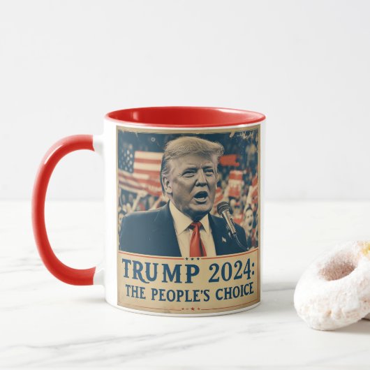 Trump 2024 - Die Entscheidung des Volkes Tasse (Mit Donut)