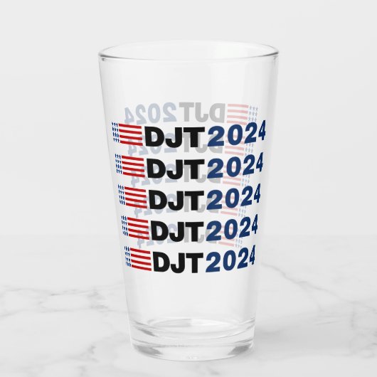 Trump 2024 DJT Glas (Rückseite)