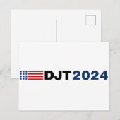 Trump 2024 DJT Postkarte (Vorne/Hinten)