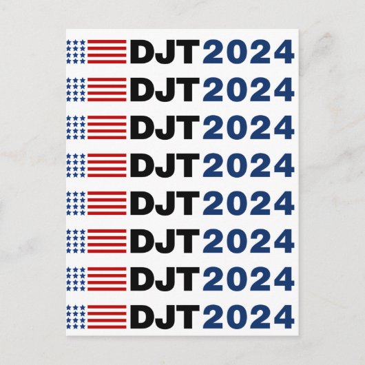 Trump 2024 DJT Postkarte (Vorderseite)