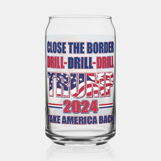 Trump 2024 Drill Drill Drill Dosenglas (Vorderseite)