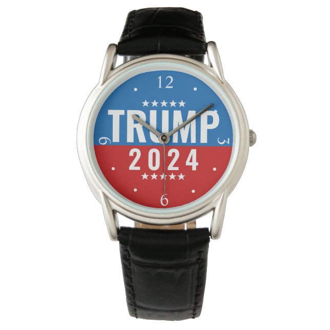 Trump 2024 Fett Patriotic Armbanduhr (Vorderseite)