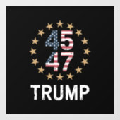 Trump 2024 Flag Amerika zurück 45 47 Fensteraufkleber (Blatt)