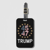 Trump 2024 Flag Amerika zurück 45 47 Gepäckanhänger (Vorderseite Vertikal)