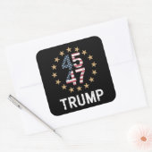 Trump 2024 Flag Amerika zurück 45 47 Quadratischer Aufkleber (Umschlag)