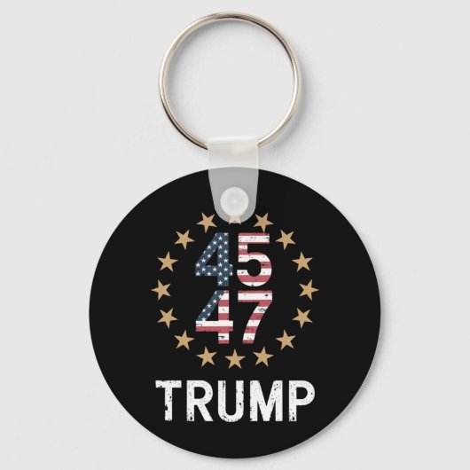 Trump 2024 Flag Amerika zurück 45 47 Schlüsselanhänger (Vorderseite)