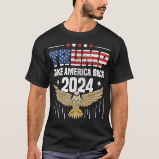 Trump 2024 Flag Amerika zurückerobern Männer Fraue T-Shirt