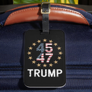 Trump 2024 Flag Amerika zurückerobern Trump 45 47  Gepäckanhänger