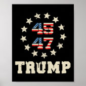 Trump 2024 Flag (auf der Rückseite) Nimm Amerika z Poster (Vorne)