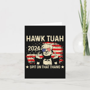 Trump 2024 Flag Funny Hawk Tush Middle Finger 24 V Karte