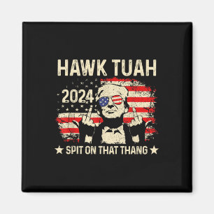 Trump 2024 Flag Funny Hawk Tush Middle Finger 24 V Magnet