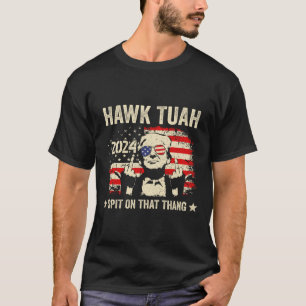 Trump 2024 Flag Funny Hawk Tush Middle Finger 24 V T-Shirt