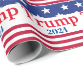 Trump 2024 Flag Patriotic Wrapping Paper Geschenkpapier (Rolleneckpunkt)