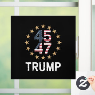 Trump 2024 Flagge Nimm Amerika zurück Trump 45 47  Fensteraufkleber