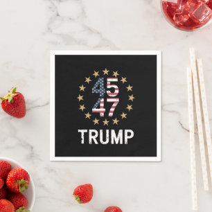 Trump 2024 Flagge Nimm Amerika zurück Trump 45 47  Serviette