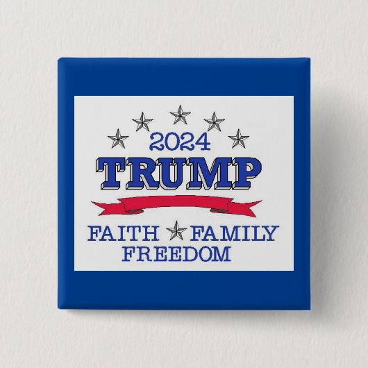 Trump 2024 - Freiheit der Familie Button (Vorderseite)