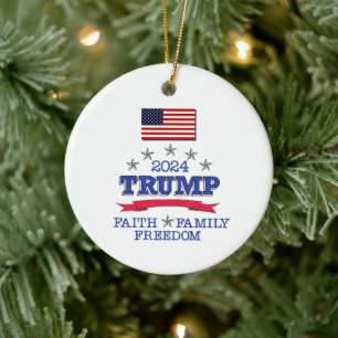 Trump 2024 - Freiheit der Familie Keramik Ornament