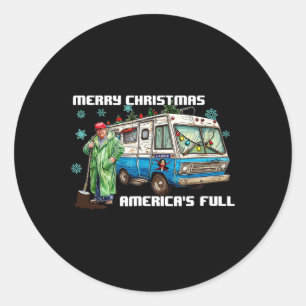 Trump 2024 Frohe Weihnachten - Amerika ist voll Runder Aufkleber