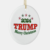 TRUMP 2024 Frohe Weihnachten Keramik Ornament (Rechts)