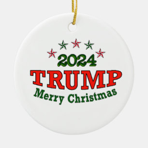 TRUMP 2024 Frohe Weihnachten Keramik Ornament