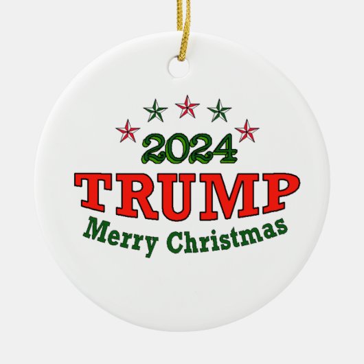 TRUMP 2024 Frohe Weihnachten Keramik Ornament (Vorne)