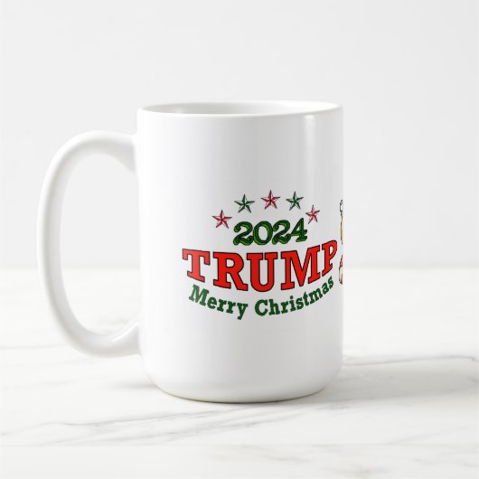 Trump 2024 Frohe Weihnachtskaffee-Tasse Kaffeetasse (Links)