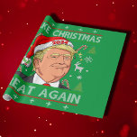 Trump 2024 Funny macht Weihnachten wieder großarti Geschenkpapier<br><div class="desc">Trump 2024 Funny Make Christmas Great Again Green Warapping Papier,  Trump Packpapier</div>