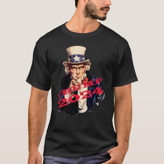 Trump 2024 für Präsident und Gefängnis T-Shirt (Vorderseite)