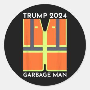 Trump 2024 Garbage Man Funny Garbage Patriots Supp Runder Aufkleber