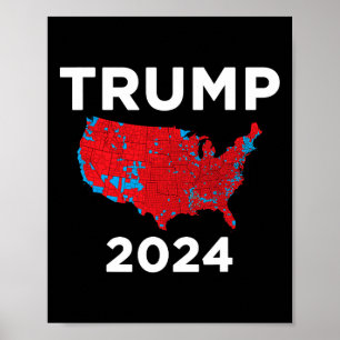 Trump 2024: Genaue Wahlergebnisse Landkreis Karte Poster