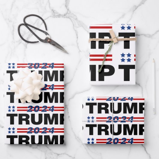 Trump 2024 geschenkpapier set (Vorderseite)