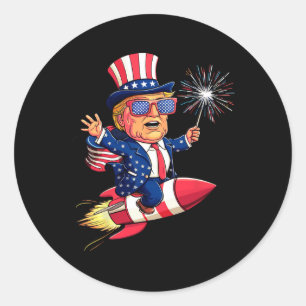 Trump 2024 Glückwunsch 4. Juli Trump Amerikanische Runder Aufkleber