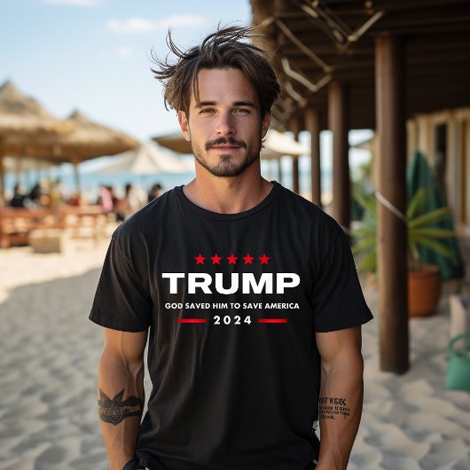 Trump 2024 Gott Rettete ihm, Amerika Retten T-Shirt
