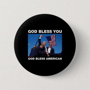 Trump 2024 Gott segne Sie - Gott segne Amerika Button