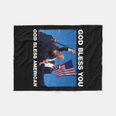 Trump 2024 Gott segne Sie - Gott segne Amerika Fleecedecke (Vorderseite (Horizontal))