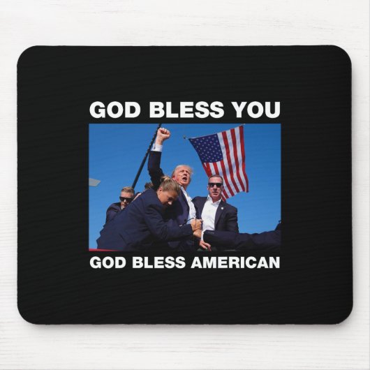 Trump 2024 Gott segne Sie - Gott segne Amerika Mousepad (Vorne)