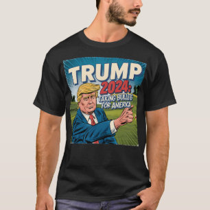 Trump 2024 hält an, um die Kugeln für Amer zu halt T-Shirt
