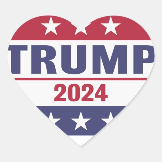 Trump 2024 Herz-Aufkleber (Vorderseite)