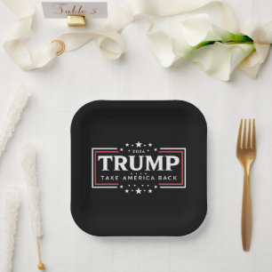 Trump 2024 Holt Amerika zurück  Pappteller