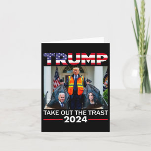 Trump 2024 holt den Mülleimer Trump-Garbyge aus Karte