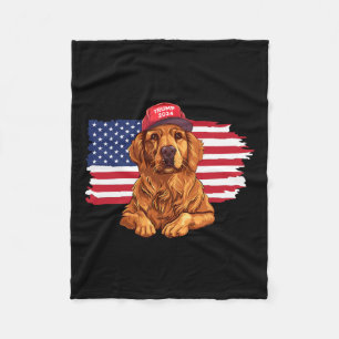 Trump 2024 Hund Hunde Golden Retriever Donald Trum Fleecedecke