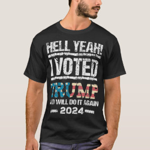Trump 2024 I Voted Trump Flag T-Shirt MAGA Patriot
