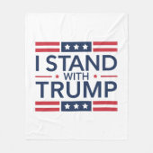 Trump 2024 Ich stehe mit Trump hinter dem Unterstü Fleecedecke (Vorderseite)