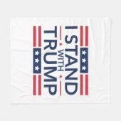 Trump 2024 Ich stehe mit Trump hinter dem Unterstü Fleecedecke (Vorderseite (Horizontal))